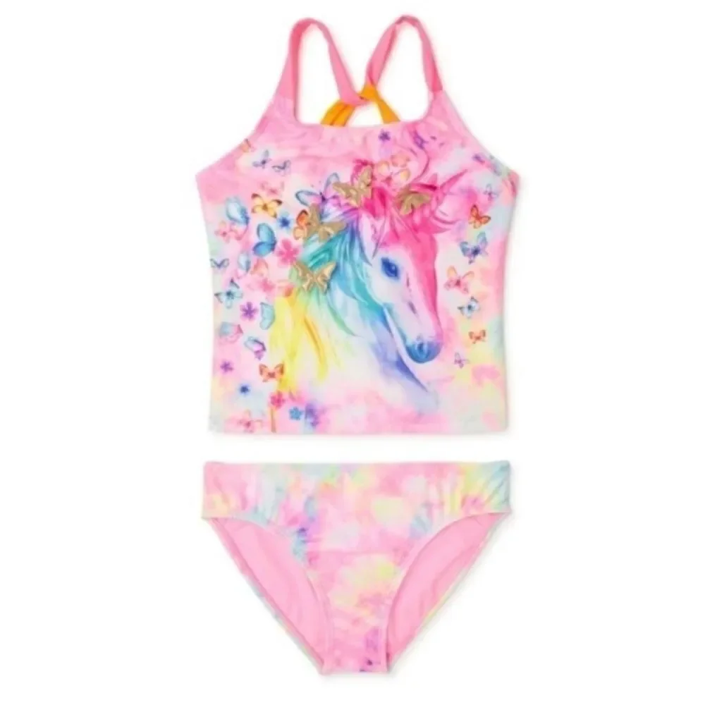 Girls Flounce Bikini & Tankini Bathing Suit Swimsuit 2-Pack Size L 10/12 Plus